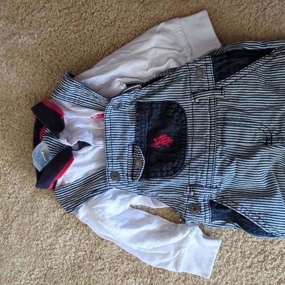 U.S Polo Assn. Overalls with Long Sleeve One Piece Size 6/9 Month - Picture 2 of 9